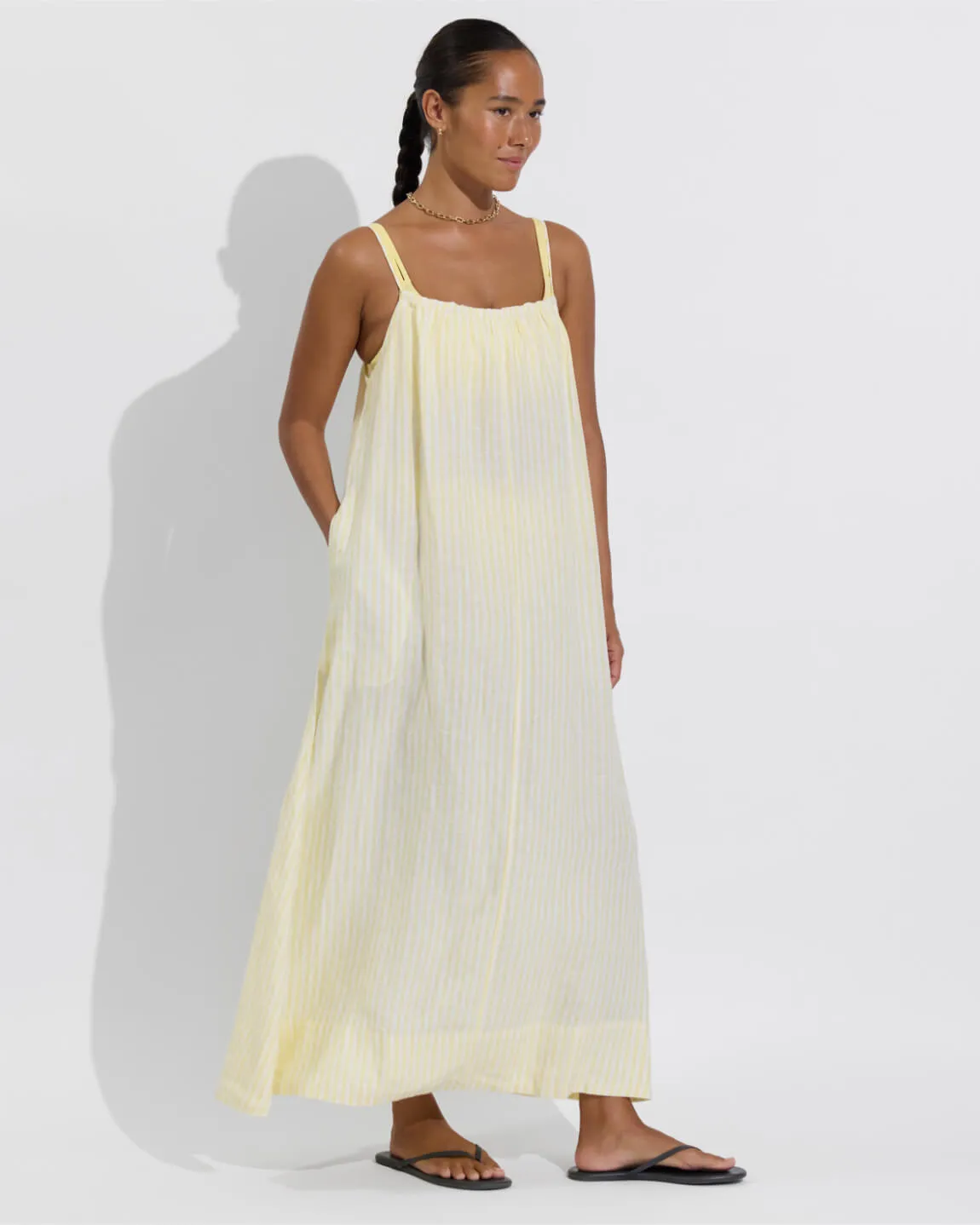 Leisure Maxi Dress - Bungalow Stripe: Melt / Coconut sold by Left on Friday product image thumbnail 5