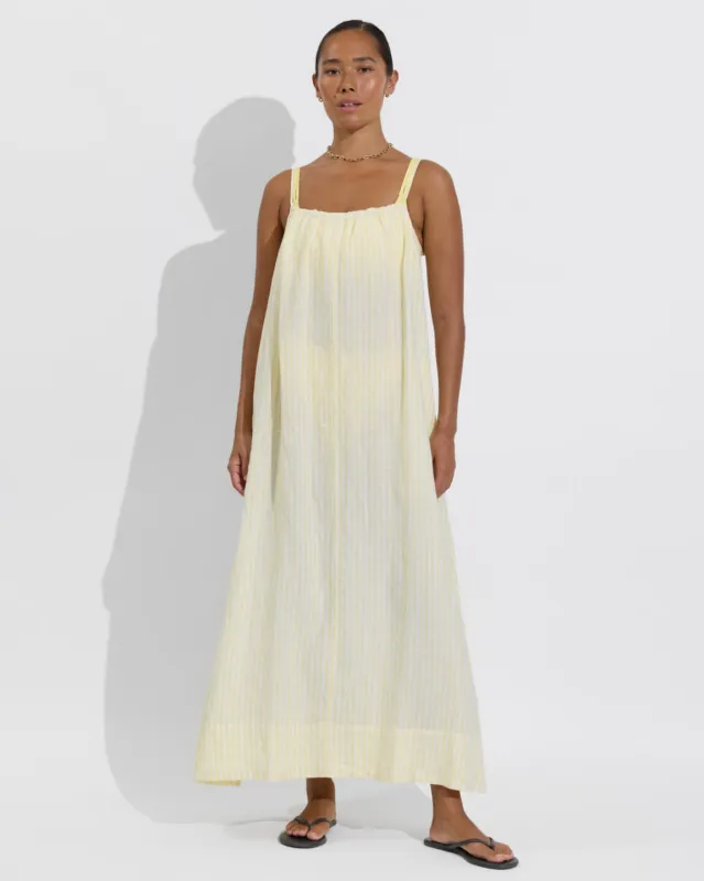 Leisure Maxi Dress - Bungalow Stripe: Melt / Coconut made by Left on Friday