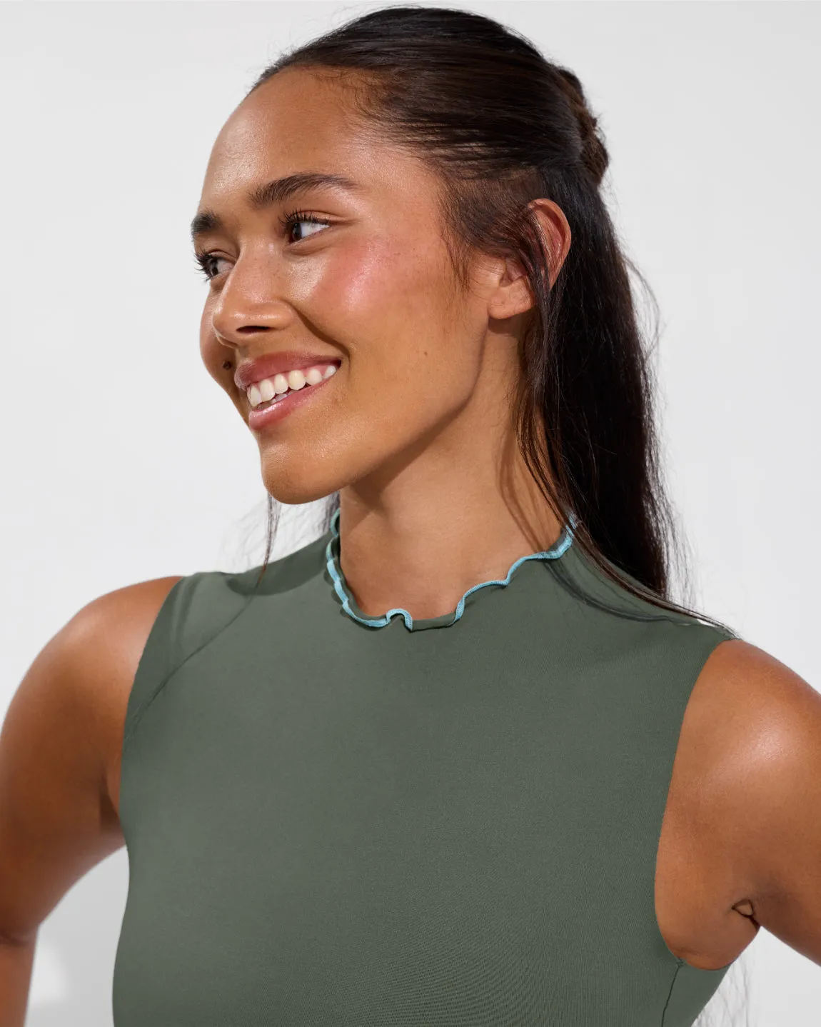 Rays Sleeveless Top *Long *Wavy - Agave / Drift sold by Left on Friday product image thumbnail 4