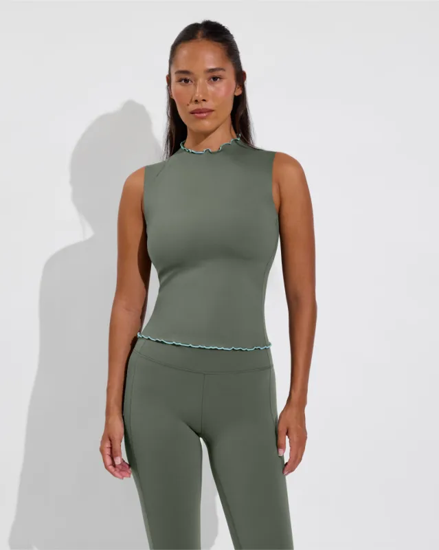 Rays Sleeveless Top *Long *Wavy - Agave / Drift made by Sundays