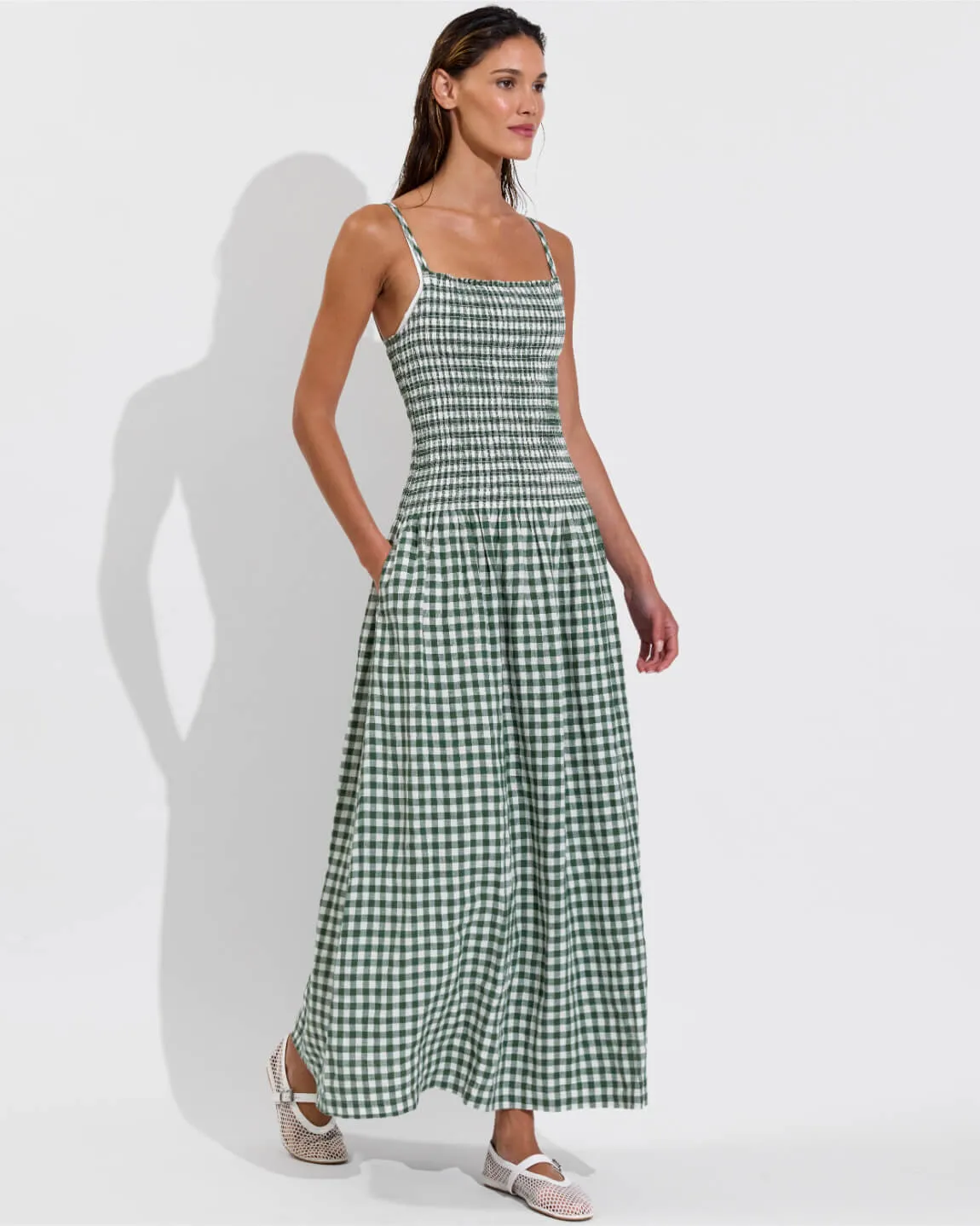 Palma Dress - Gingham: Tropics / Coconut sold by Left on Friday product image thumbnail 4