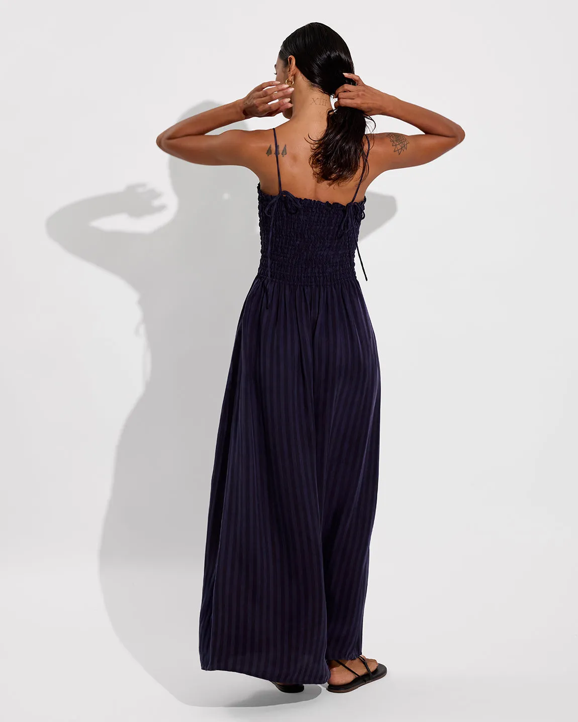 Cabana Maxi Dress - Sprint Stripe: Dark Sprint / Sprint sold by Left on Friday product image thumbnail 2