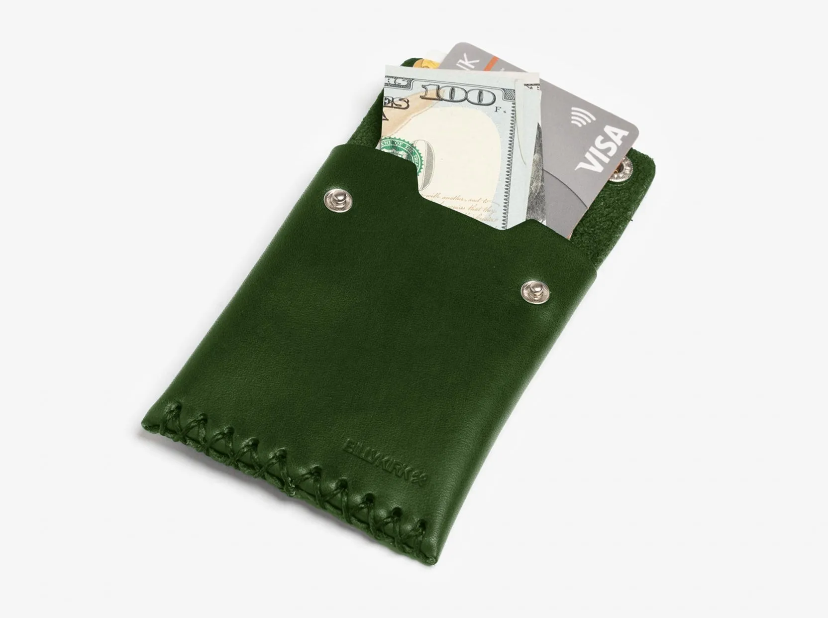 No. 092 Card Case with Snaps, Green sold by Billykirk product image thumbnail 2