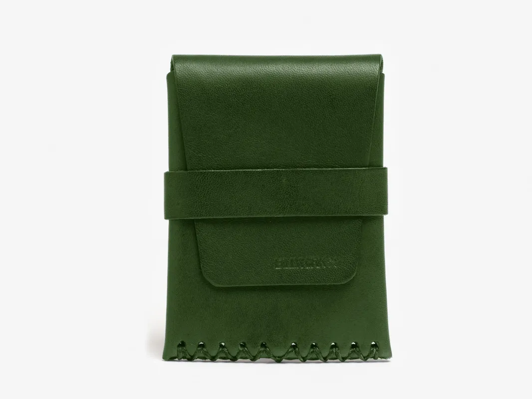 No. 155 Card Case with Flap, Green made by Billykirk