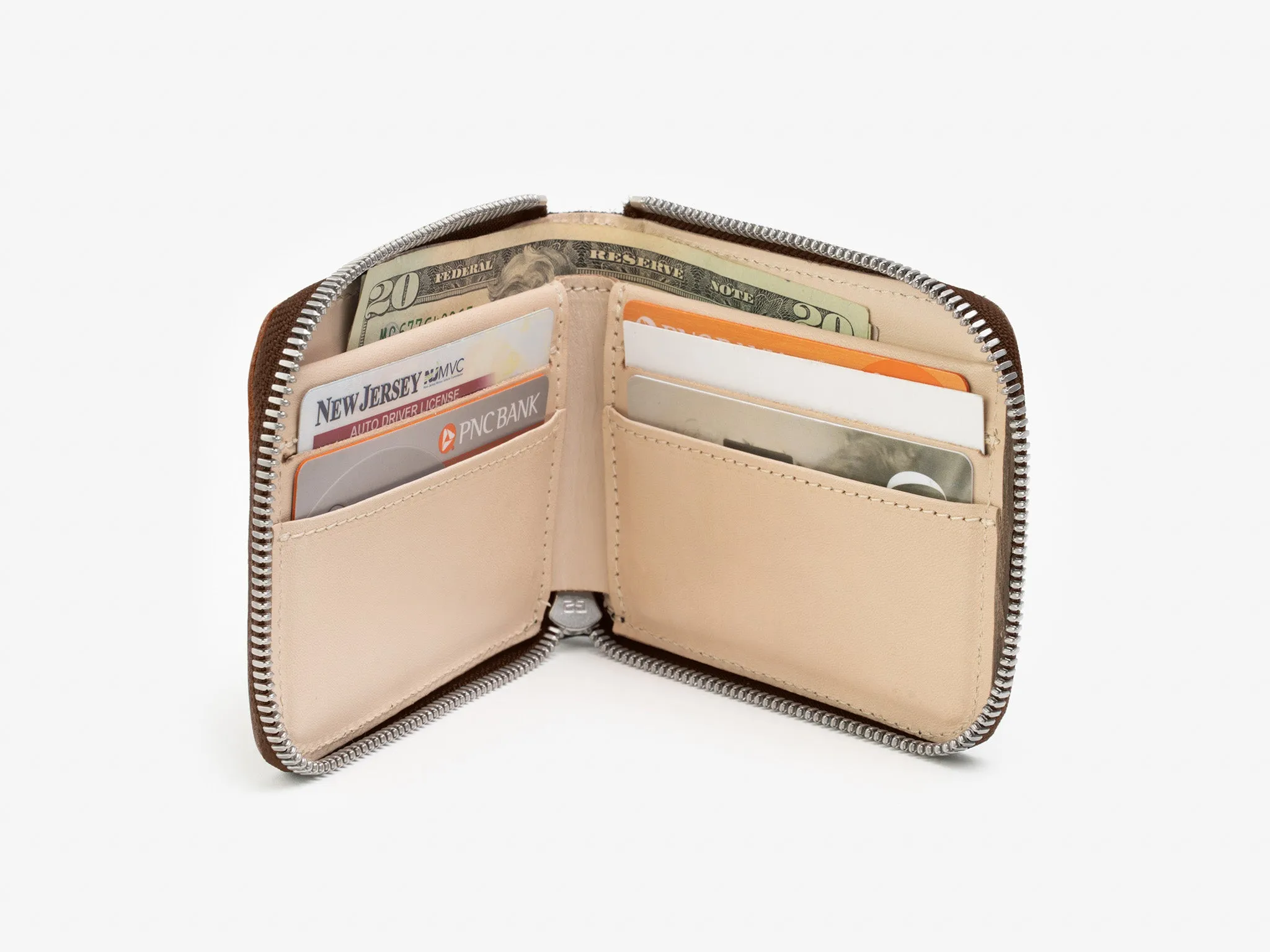 No. 078 Zip Wallet, Natural Waxed Flesh sold by Billykirk product image thumbnail 3