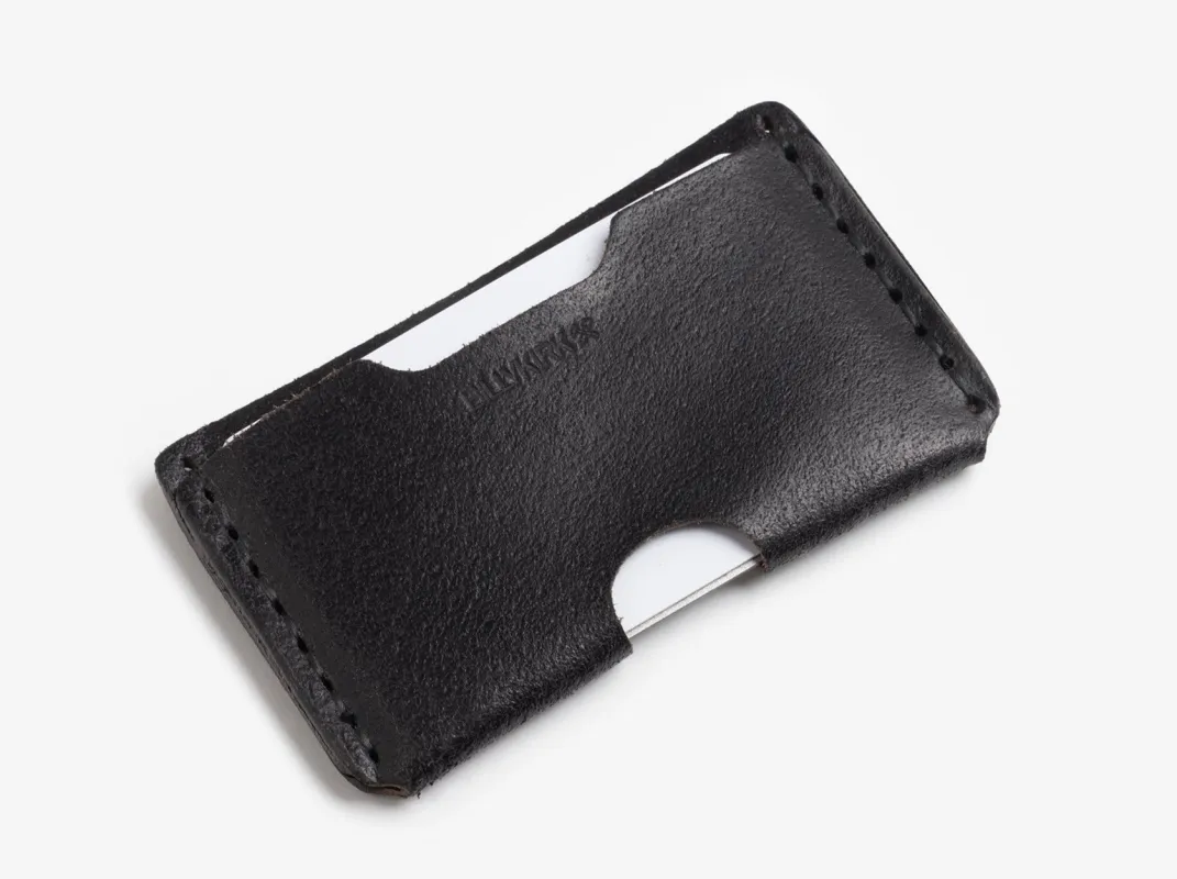 No. 397 Slim Card Case, Ebony Waxed Flesh sold by Billykirk