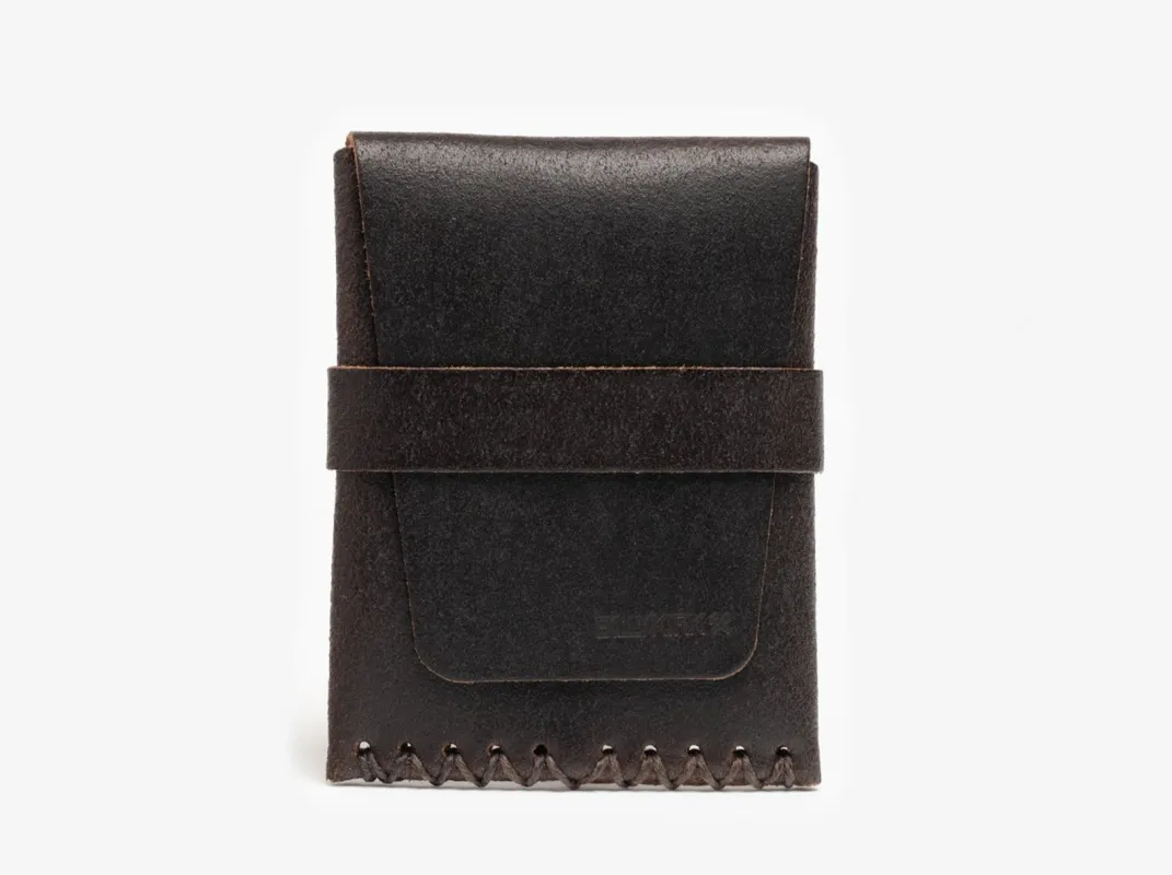 No. 155 Card Case with Flap, Java Waxed Flesh sold by Billykirk