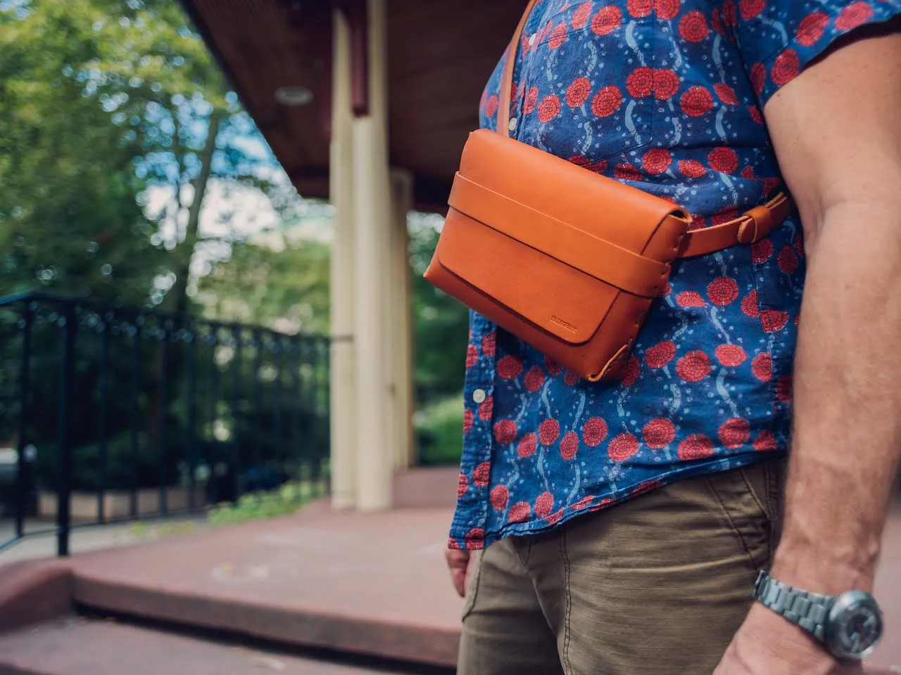 No. 603 Leather Crossbody & Belt Pouch, Tan sold by Billykirk product image thumbnail 3