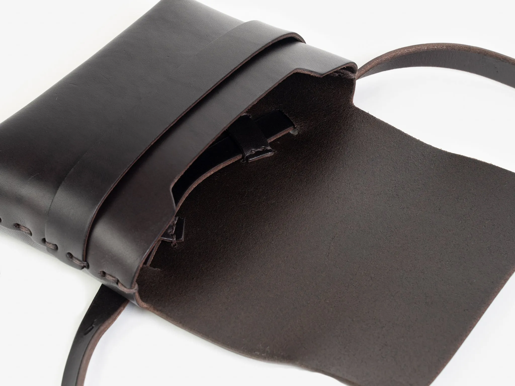 No. 603 Leather Crossbody & Belt Pouch, Dark Brown sold by Billykirk product image thumbnail 4