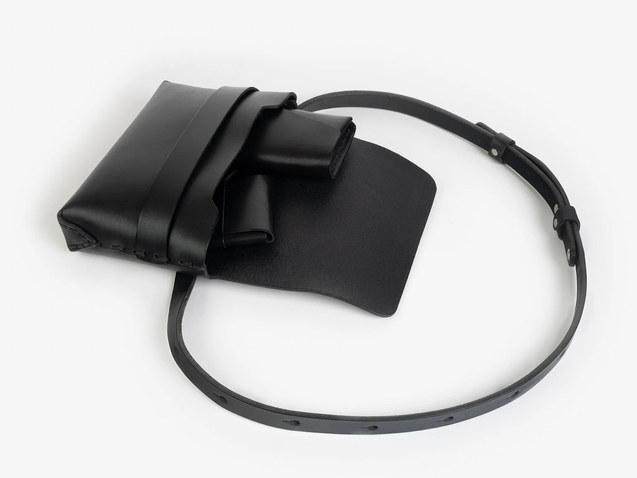 No. 603 Leather Crossbody & Belt Pouch, Black sold by Billykirk product image thumbnail 4