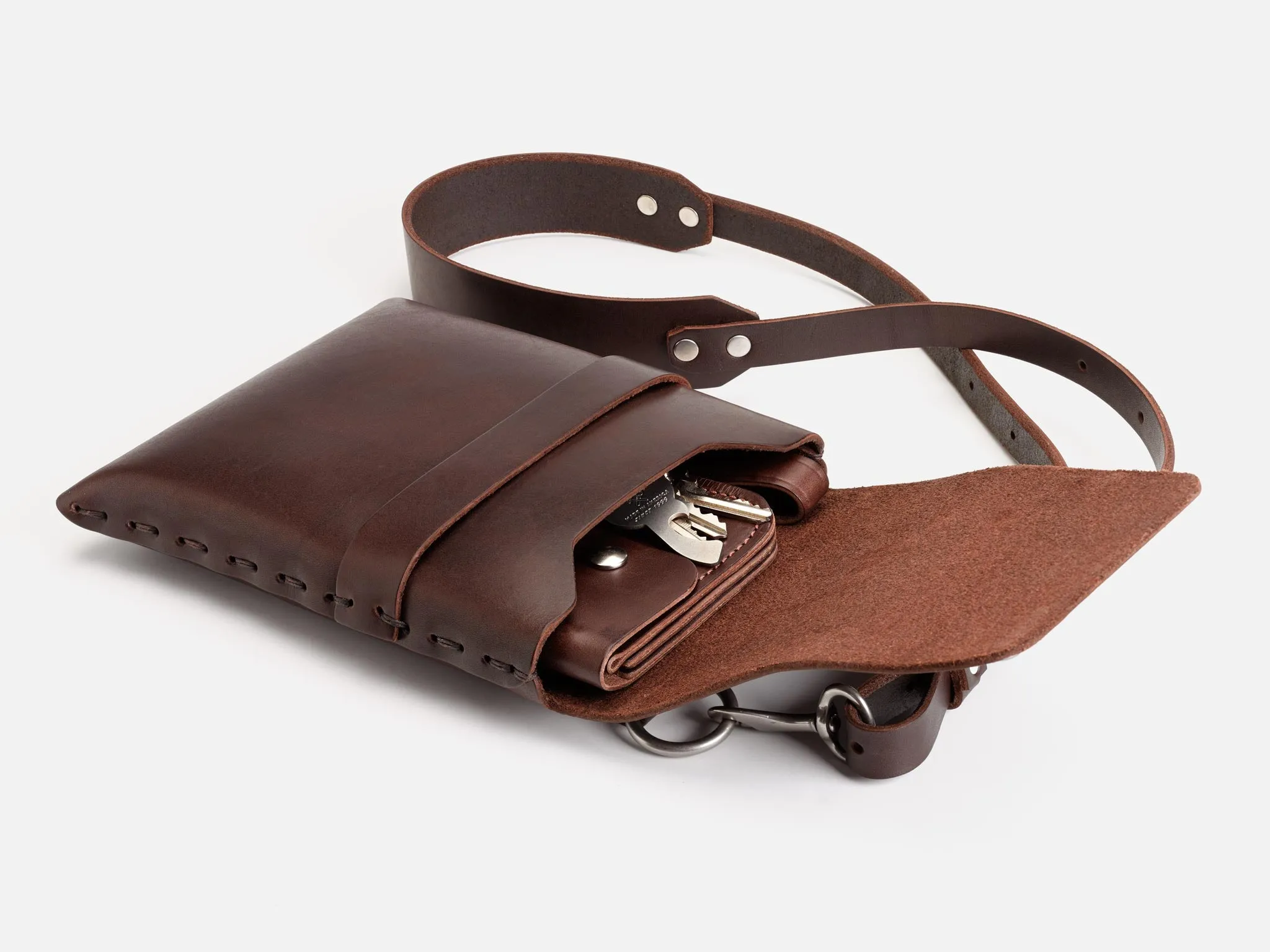 No. 123 Shoulder Pouch, Dark Brown sold by Billykirk product image thumbnail 4