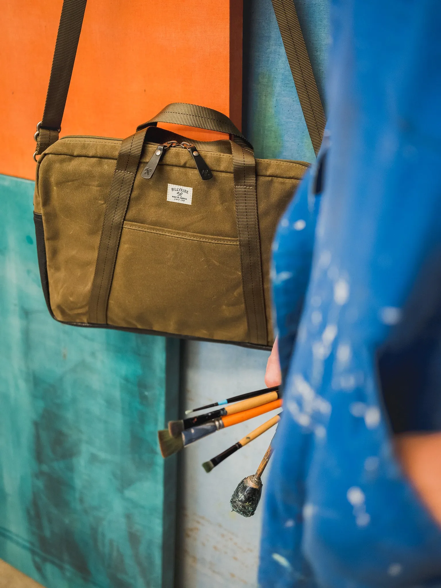 No. 508 Standard Issue Slim Briefcase, Olive sold by Billykirk product image thumbnail 5