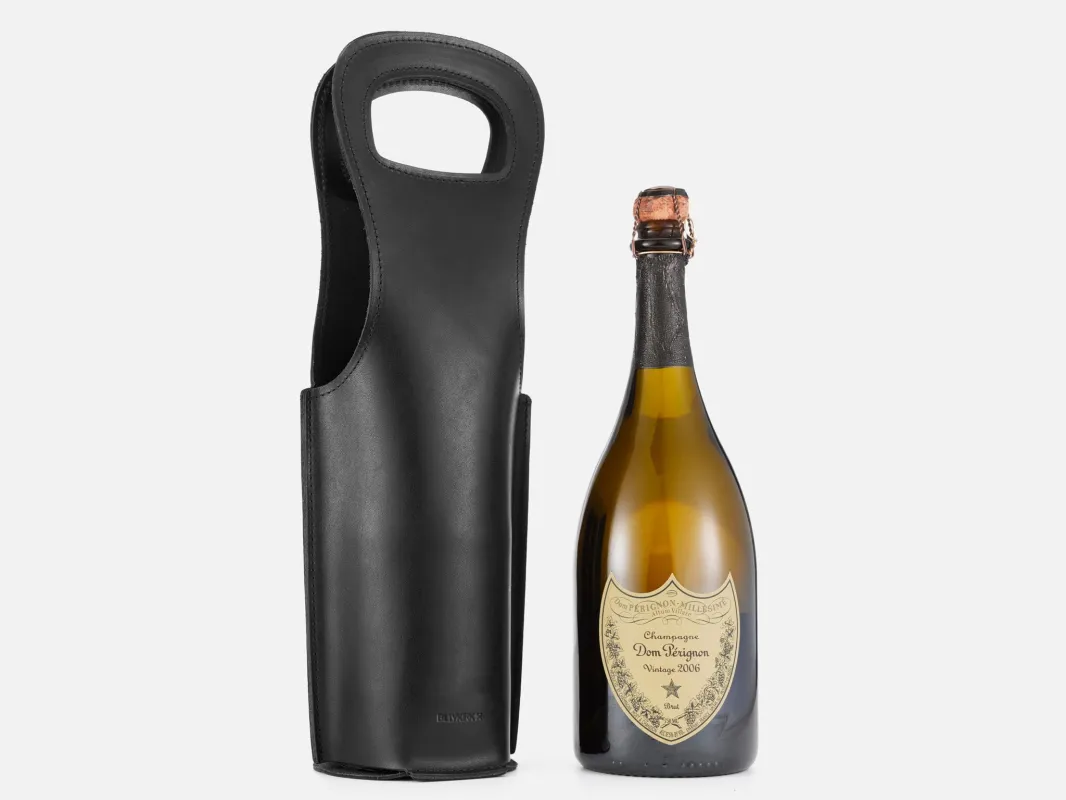 No. 520 Leather Wine Tote, Black sold by Billykirk