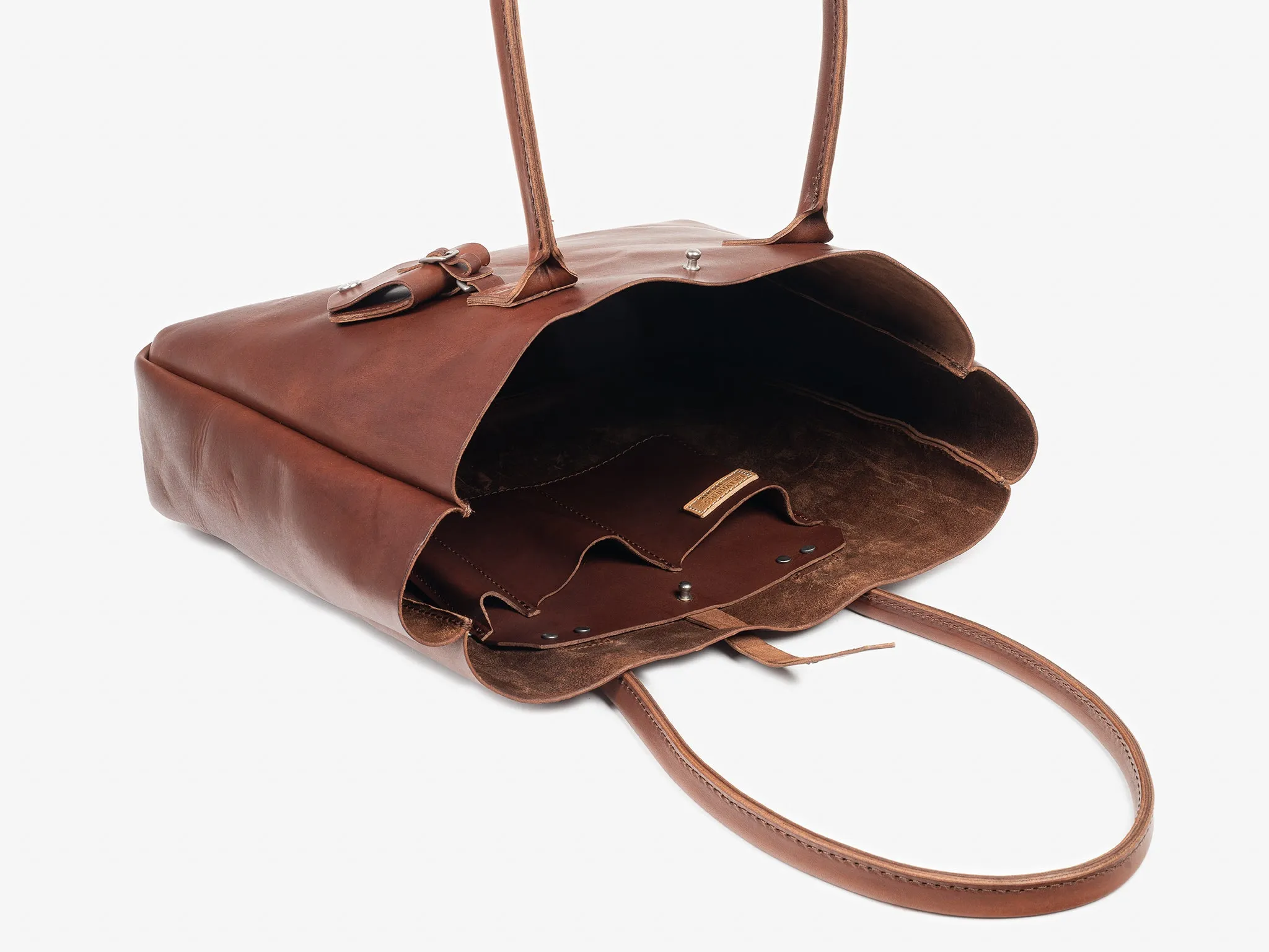 No. 235 Leather Tote Inward Seam, Hickory sold by Billykirk product image thumbnail 3