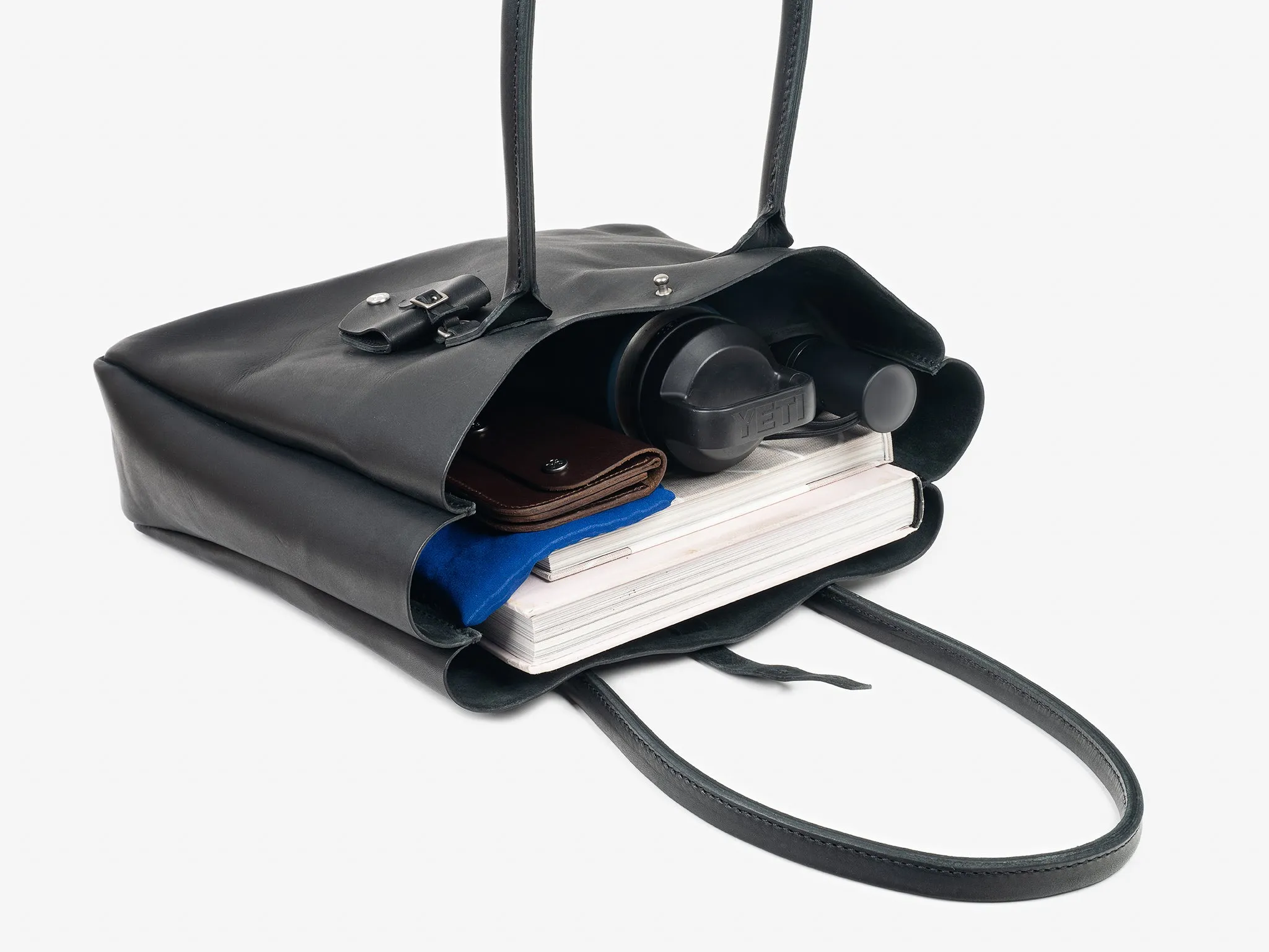 No. 235 Leather Tote Inward Seam, Black sold by Billykirk product image thumbnail 4