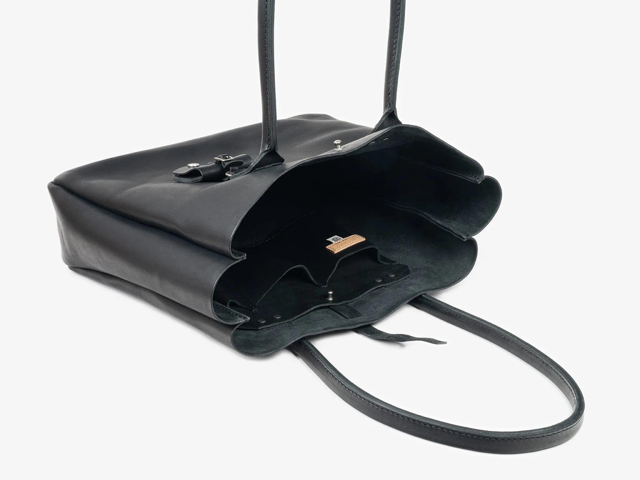 No. 235 Leather Tote Inward Seam, Black sold by Billykirk product image thumbnail 3