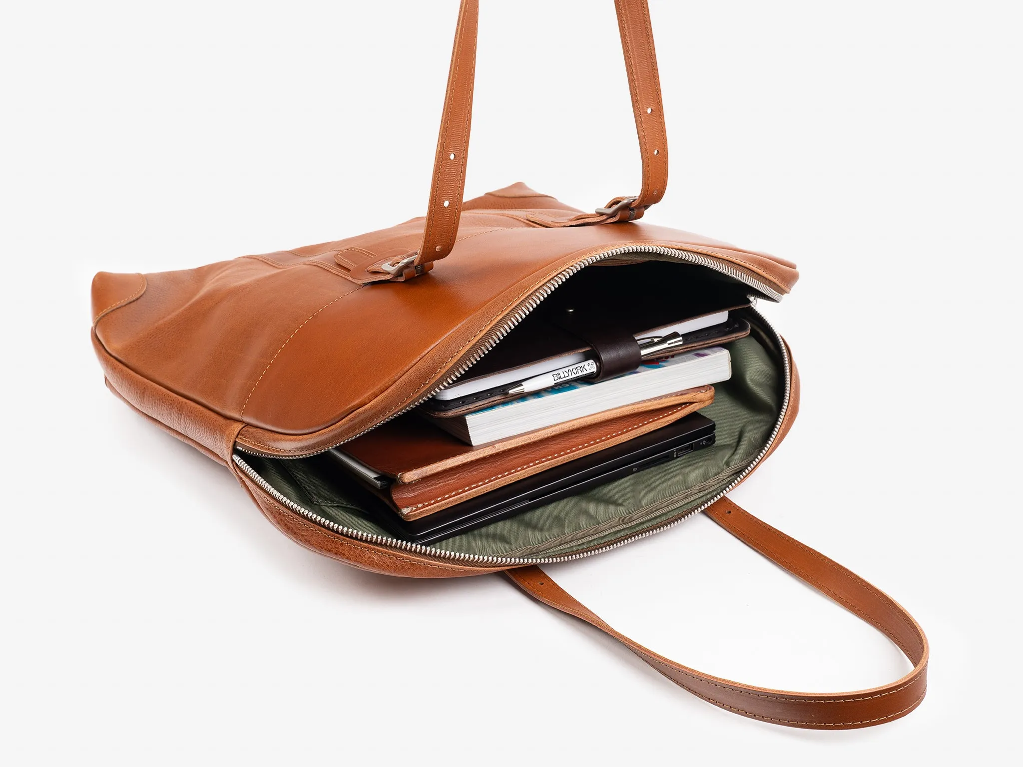 No. 635 Leather Tote Briefcase, Tan sold by Billykirk product image thumbnail 5