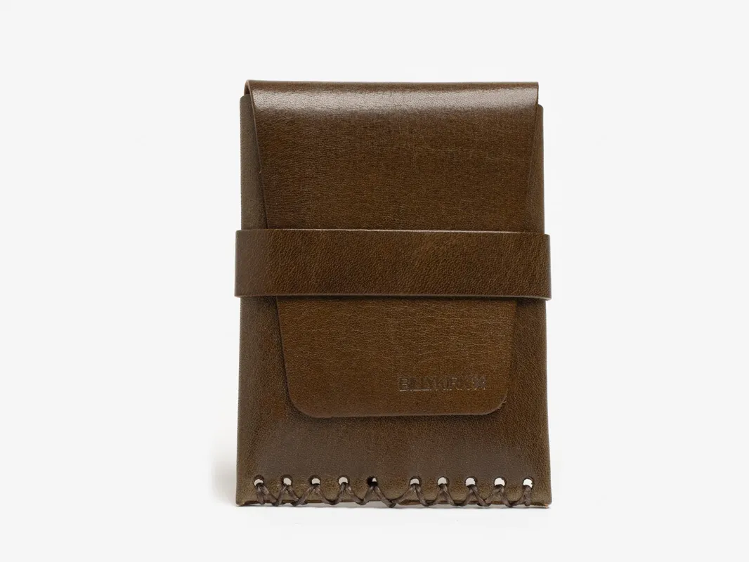 No. 155 Card Case with Flap, Olive sold by Billykirk