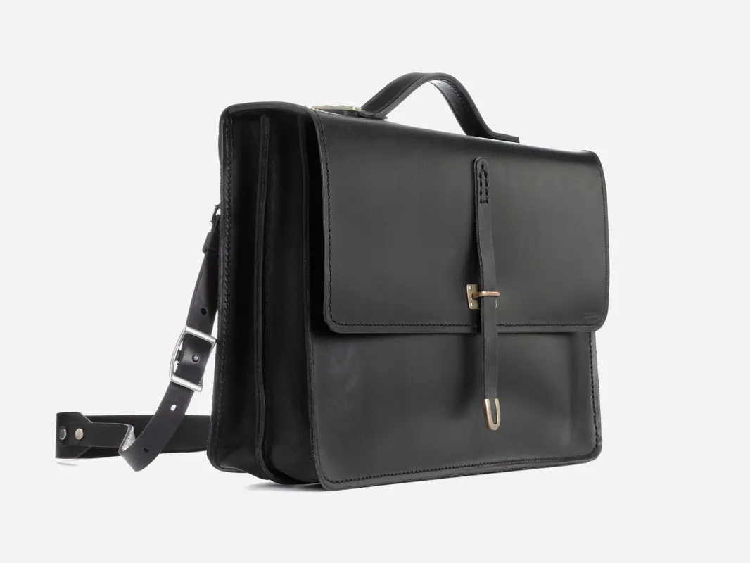 No. 486 15" Schoolboy Satchel, Black sold by Billykirk