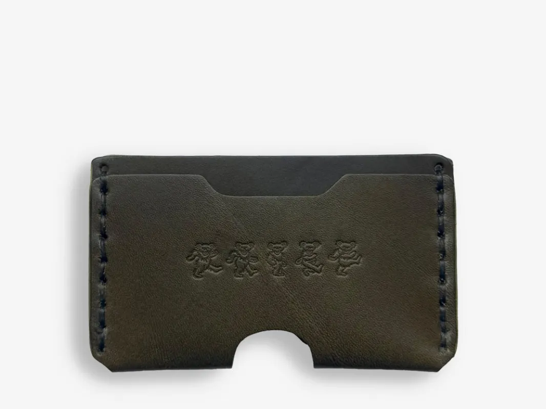 No. 397-GD Slim Card Case Bears, Olive made by Billykirk