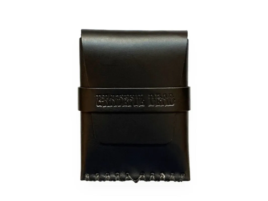 No. 155-GD Card Case with Flap, Black made by Billykirk