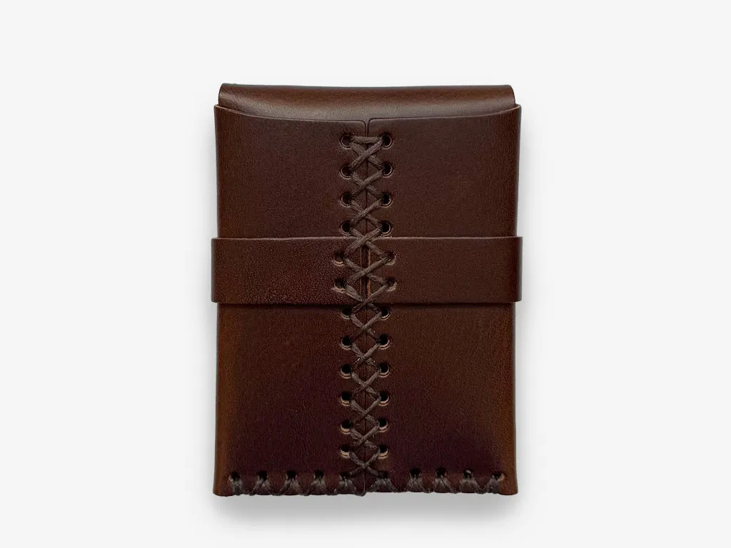 No. 155-GD Card Case with Flap Skel, Dark Brown sold by Billykirk product image thumbnail 2