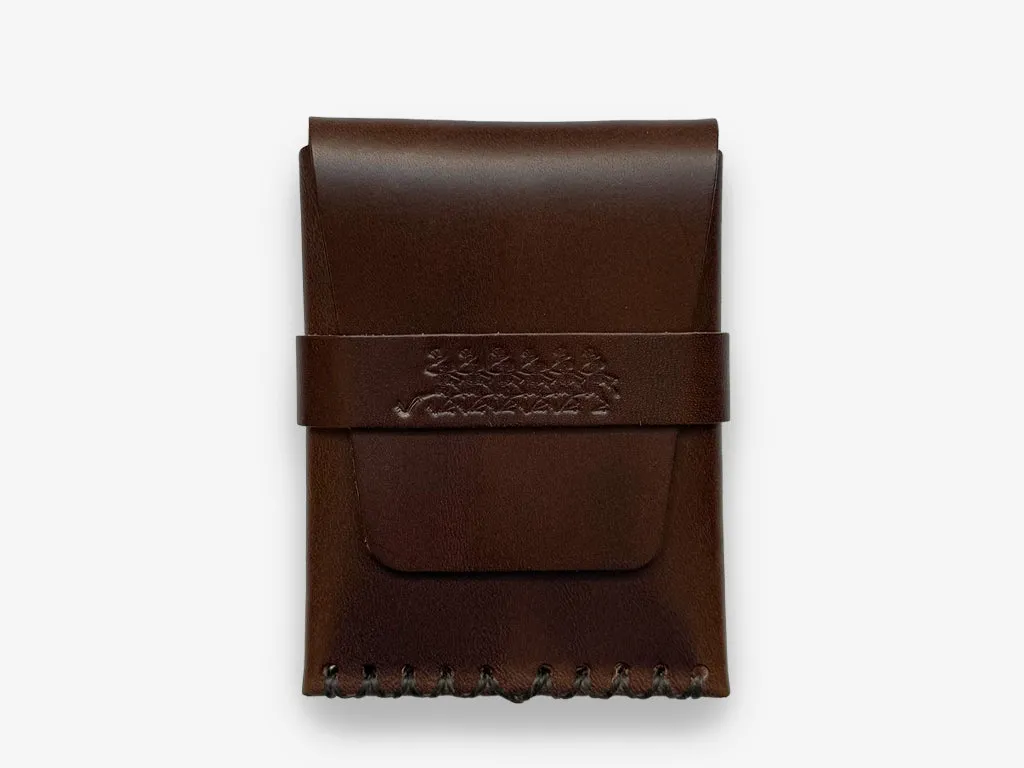 No. 155-GD Card Case with Flap Skel, Dark Brown sold by Billykirk