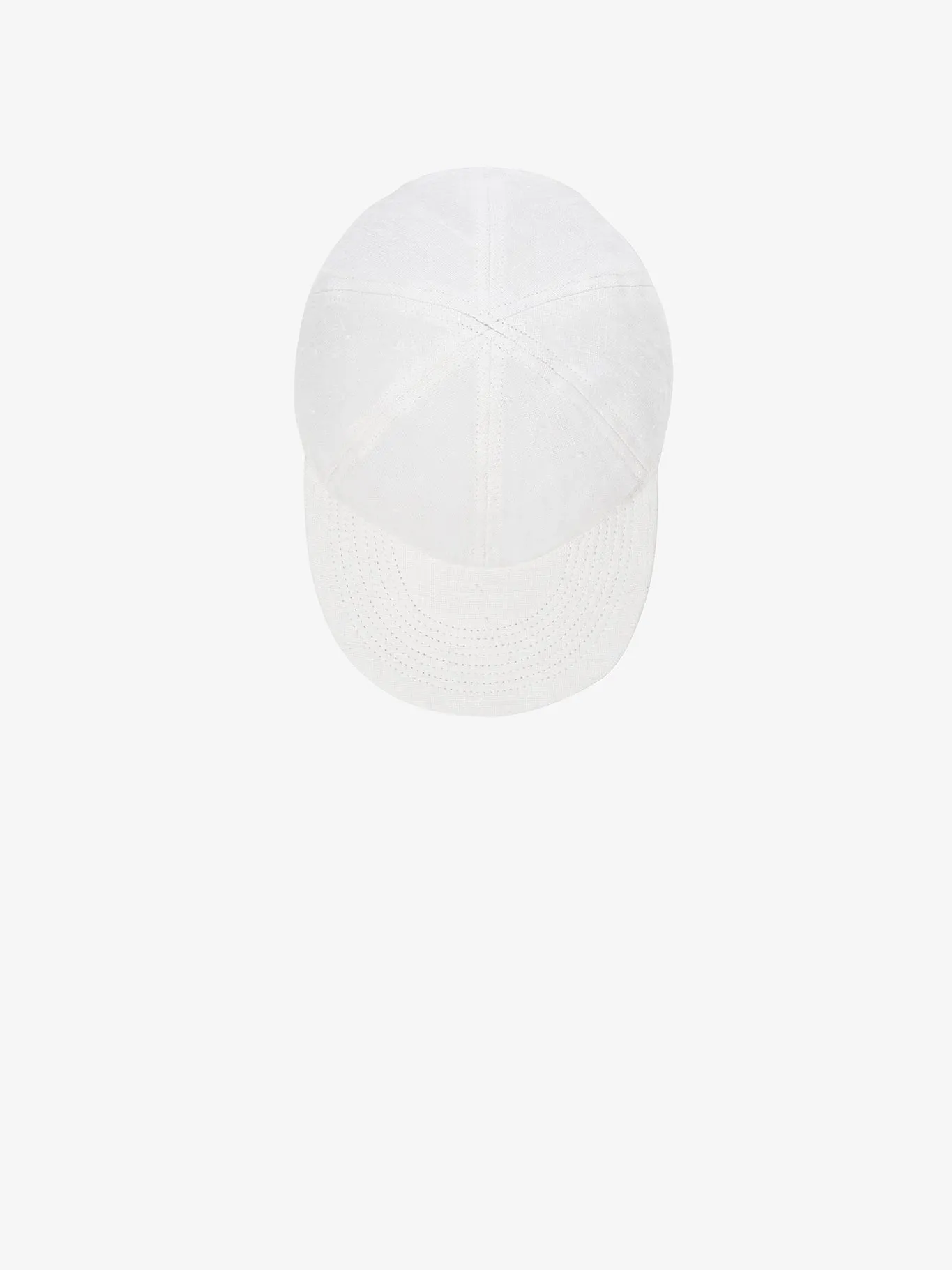 Cap in White Textured Linen sold by Blluemade