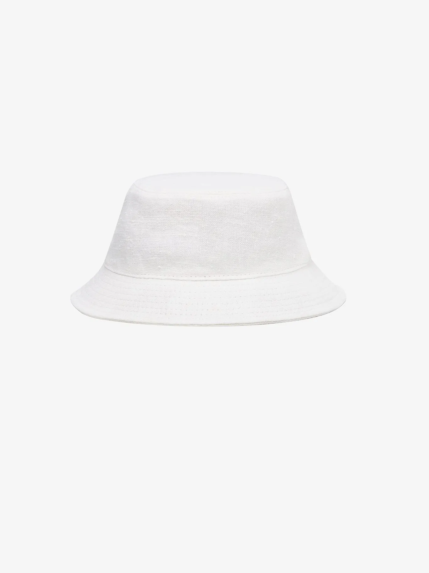 Bucket Hat in White Textured Linen sold by Blluemade