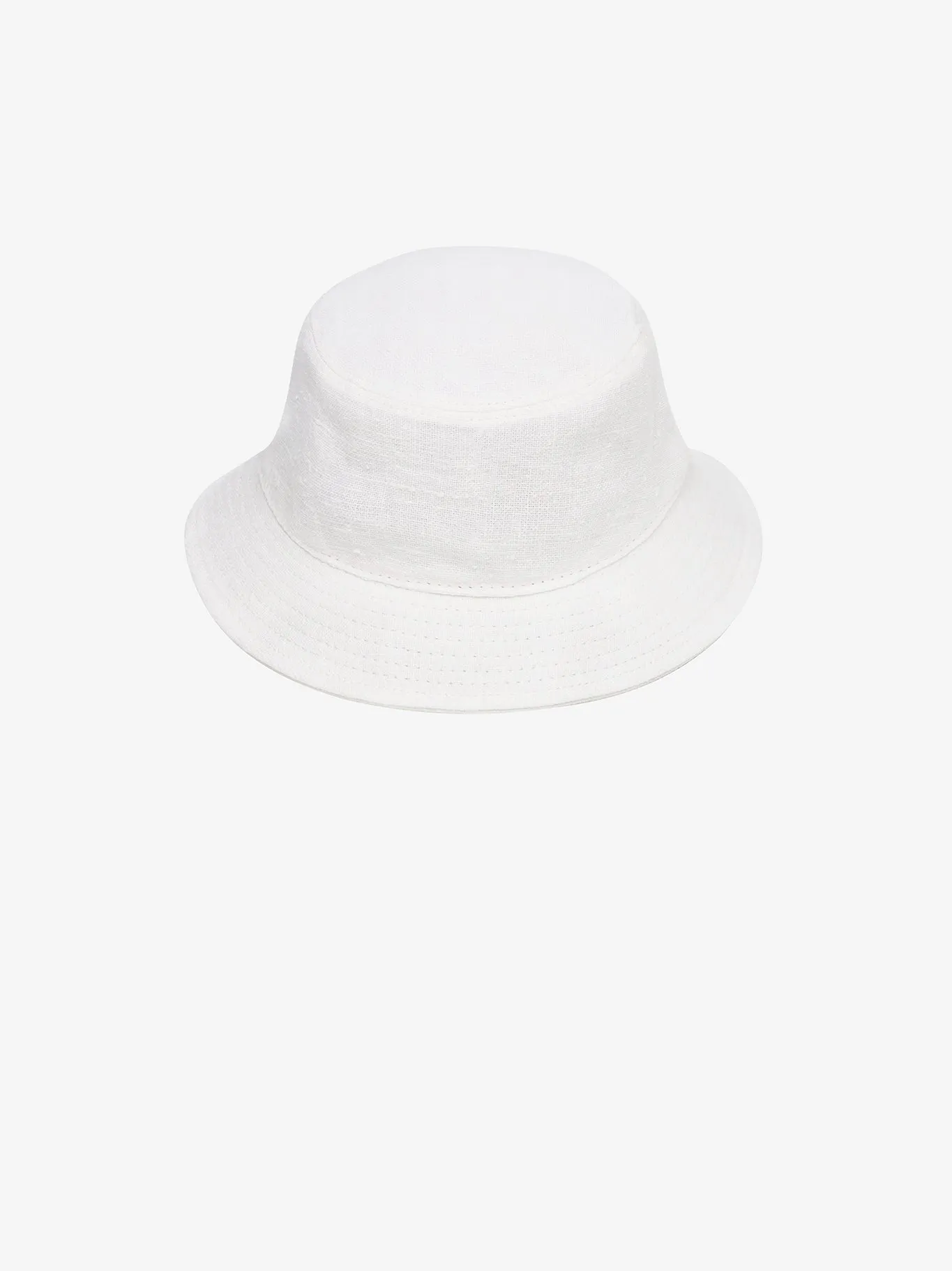Bucket Hat in White Textured Linen sold by Blluemade product image thumbnail 2