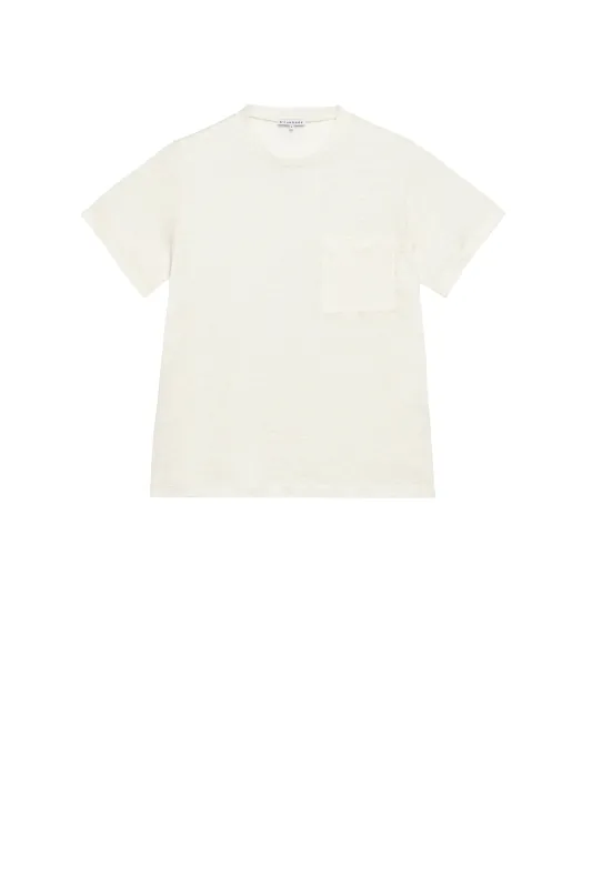 Linen Tee in White sold by Blluemade