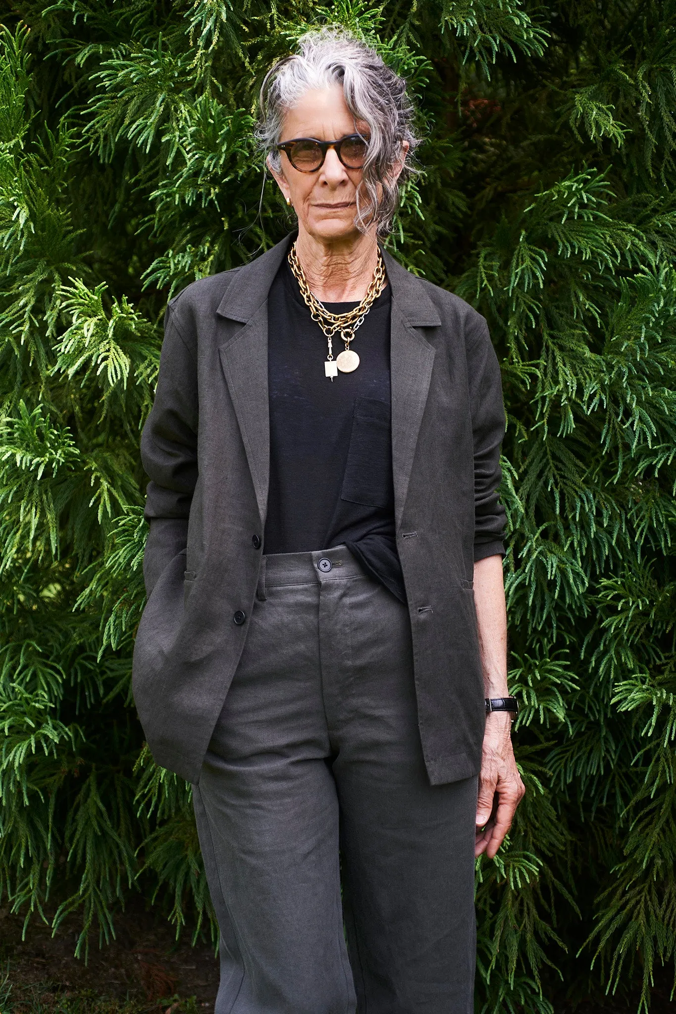 Unlined Blazer in Arabica sold by Blluemade