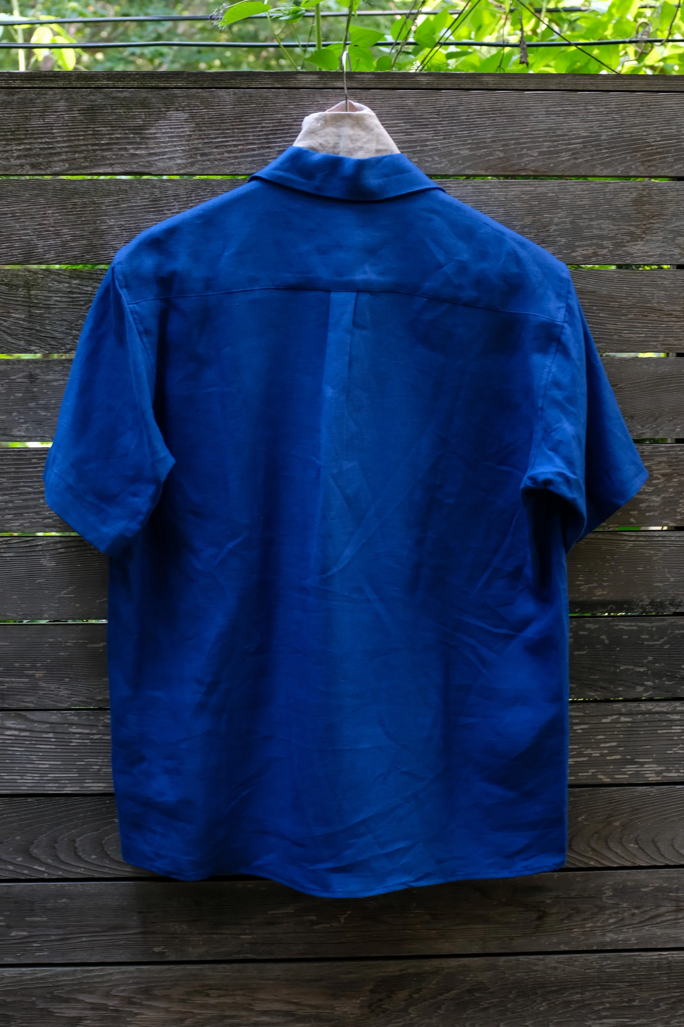 Camp Collar Shirt in Azure Blue Linen sold by Blluemade product image thumbnail 4