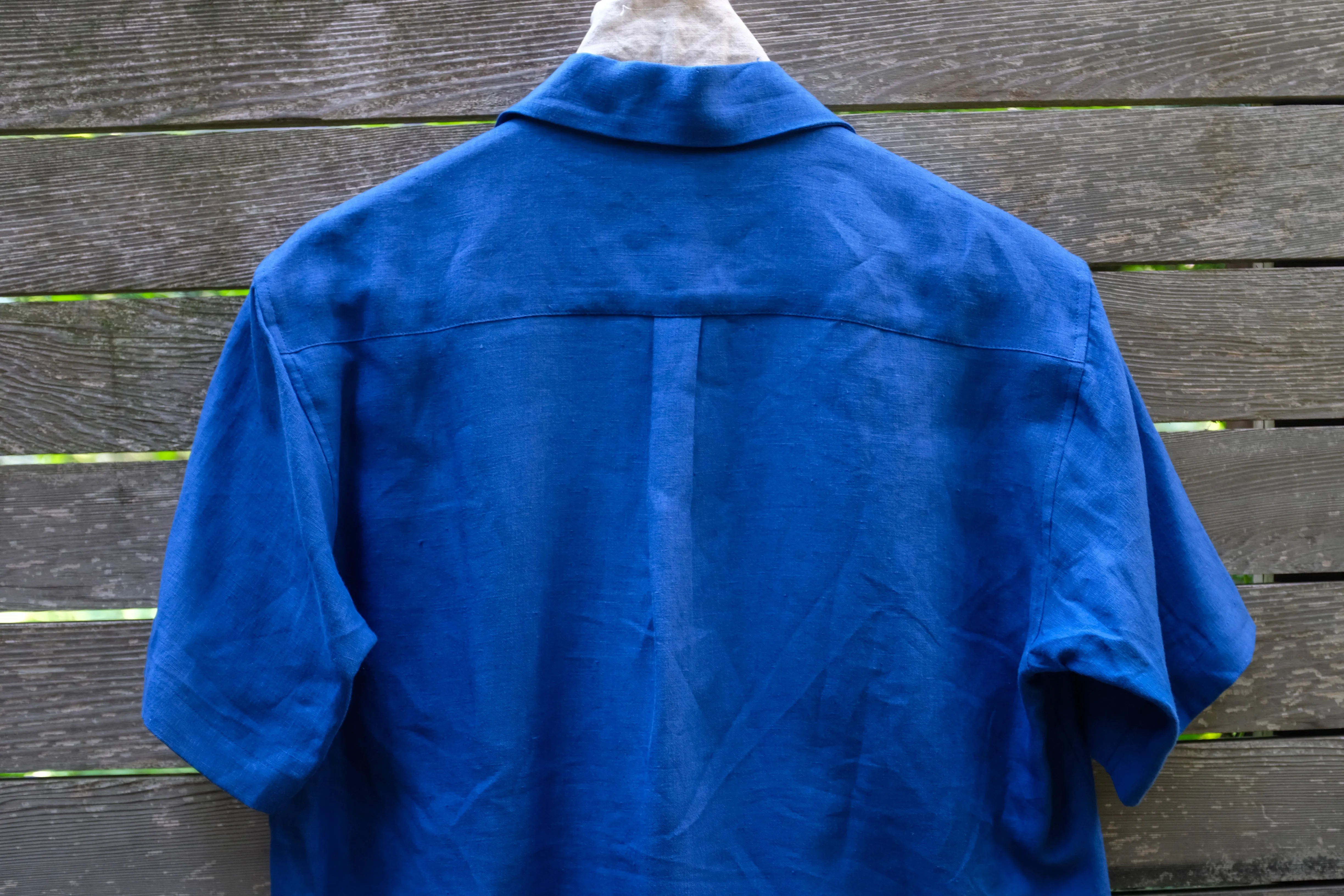 Camp Collar Shirt in Azure Blue Linen sold by Blluemade product image thumbnail 3