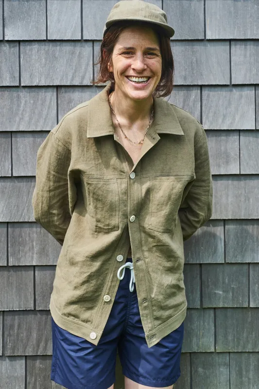 Type Jacket in Beige Moyen Linen sold by Blluemade