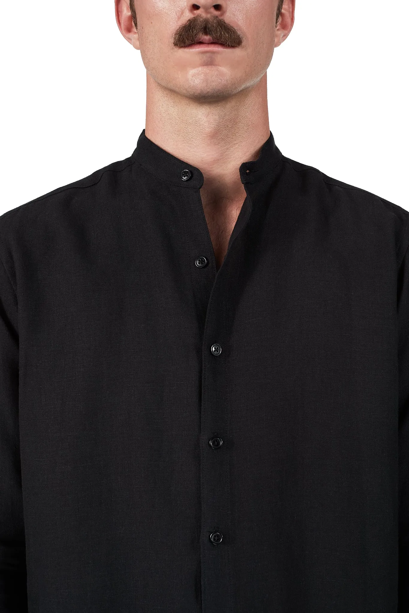Tuxedo Shirt in Black Linen sold by Blluemade product image thumbnail 5