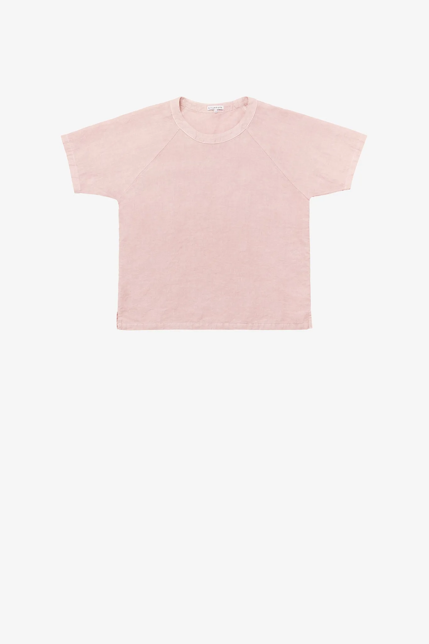 Linen raglan tee in Audrey Louise Reynolds pink sold by Blluemade