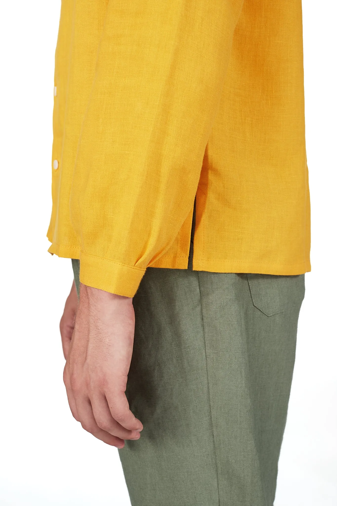 Classic Monk Shirt in Yolk Linen sold by Blluemade product image thumbnail 5