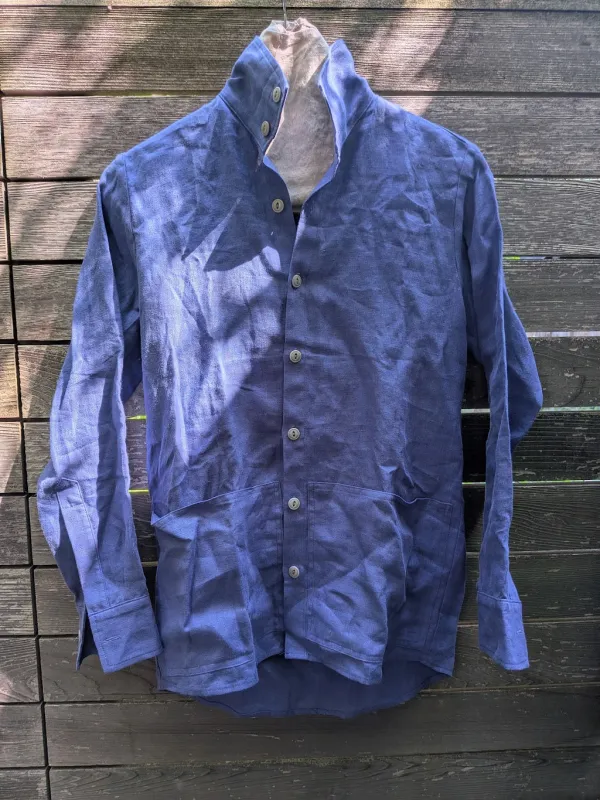 Jacket Shirt in Purple Linen made by Blluemade