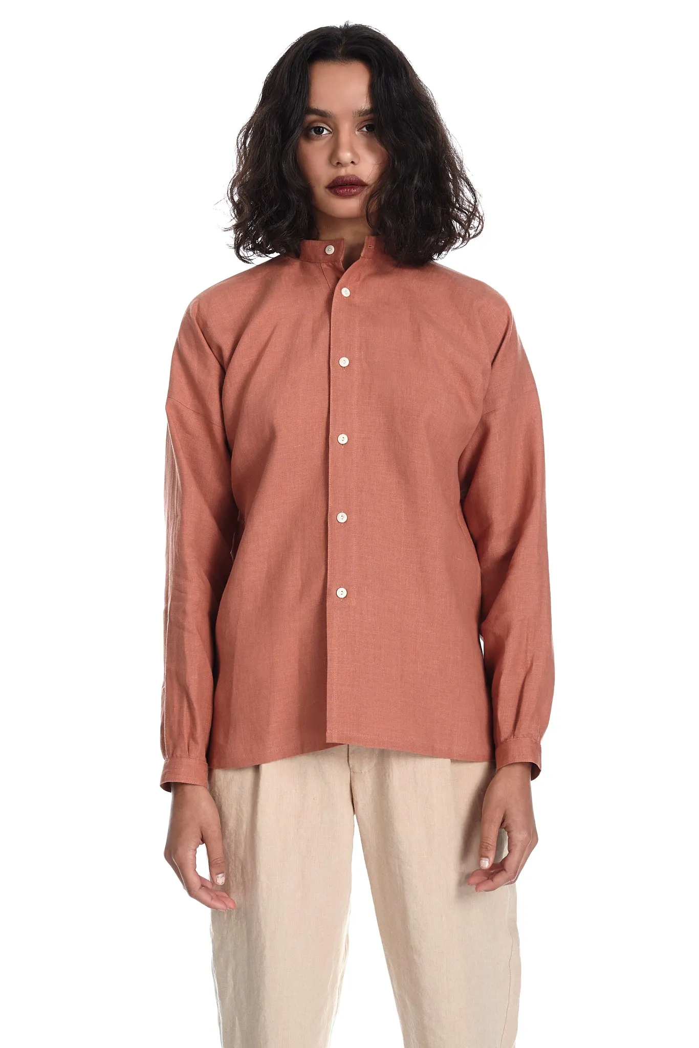 Monk Shirt in Terracotta sold by Blluemade