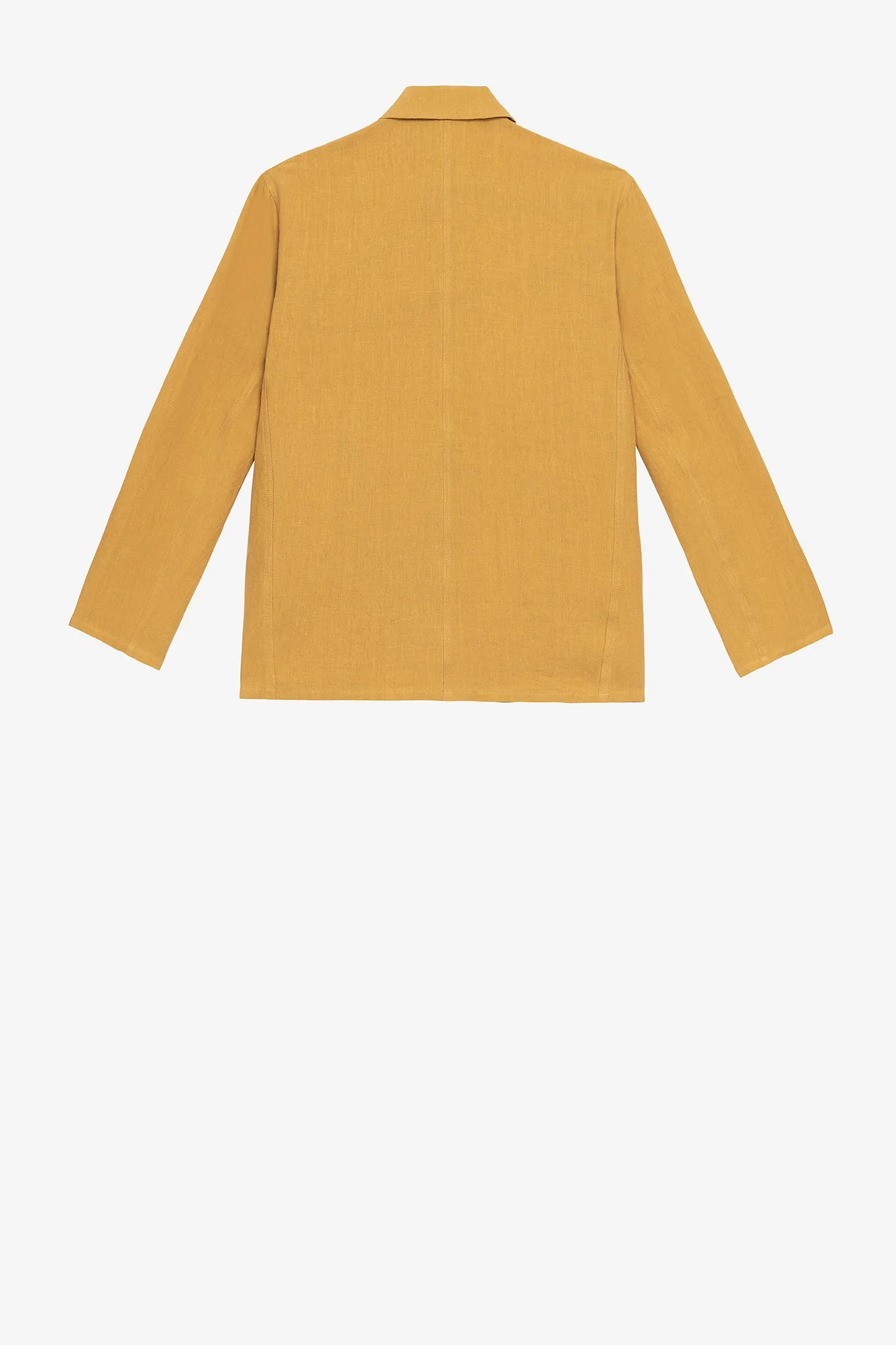 Chore coat in antelope khaki linen sold by Blluemade product image thumbnail 2