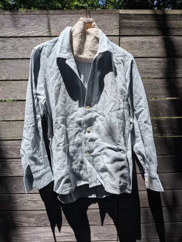 Jacket Shirtish Sample in Blue made by Blluemade