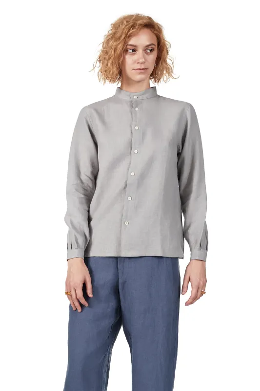 Classic Monk Shirt in Fog Linen made by Blluemade