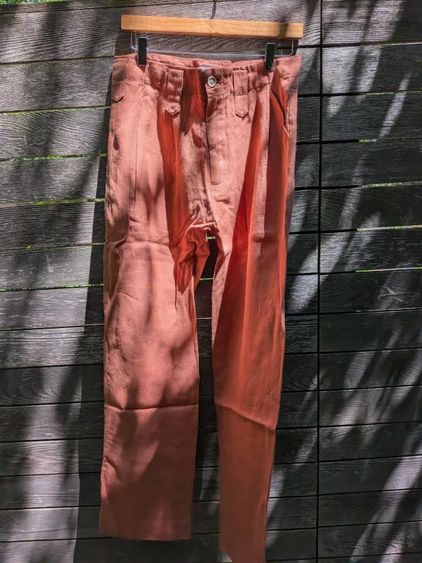 New Hollywood pant in Terracotta Belgian Linen made by Blluemade