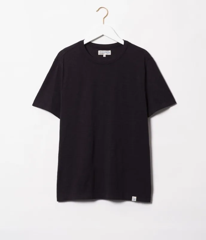 【Merz b. Schwanen】SCT04 Unisex T-shirt Pima Slub Cotton Deep Black 匹馬棉竹節T 深黑色 sold by Blue Beach Denim