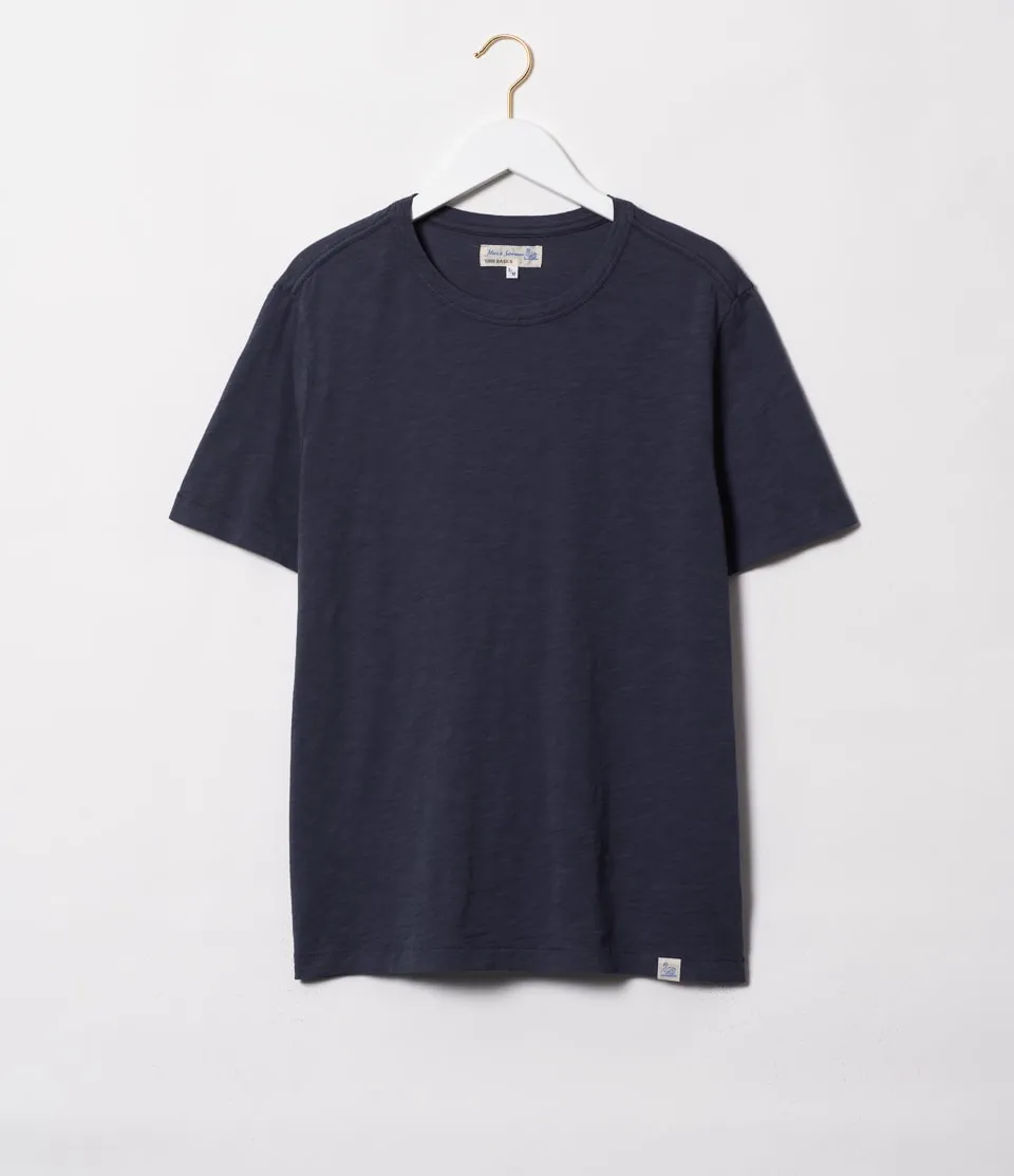 【Merz b. Schwanen】SCT04 Unisex T-shirt Pima Slub Cotton Denim Blue 匹馬棉竹節T 菸藍色 sold by Blue Beach Denim