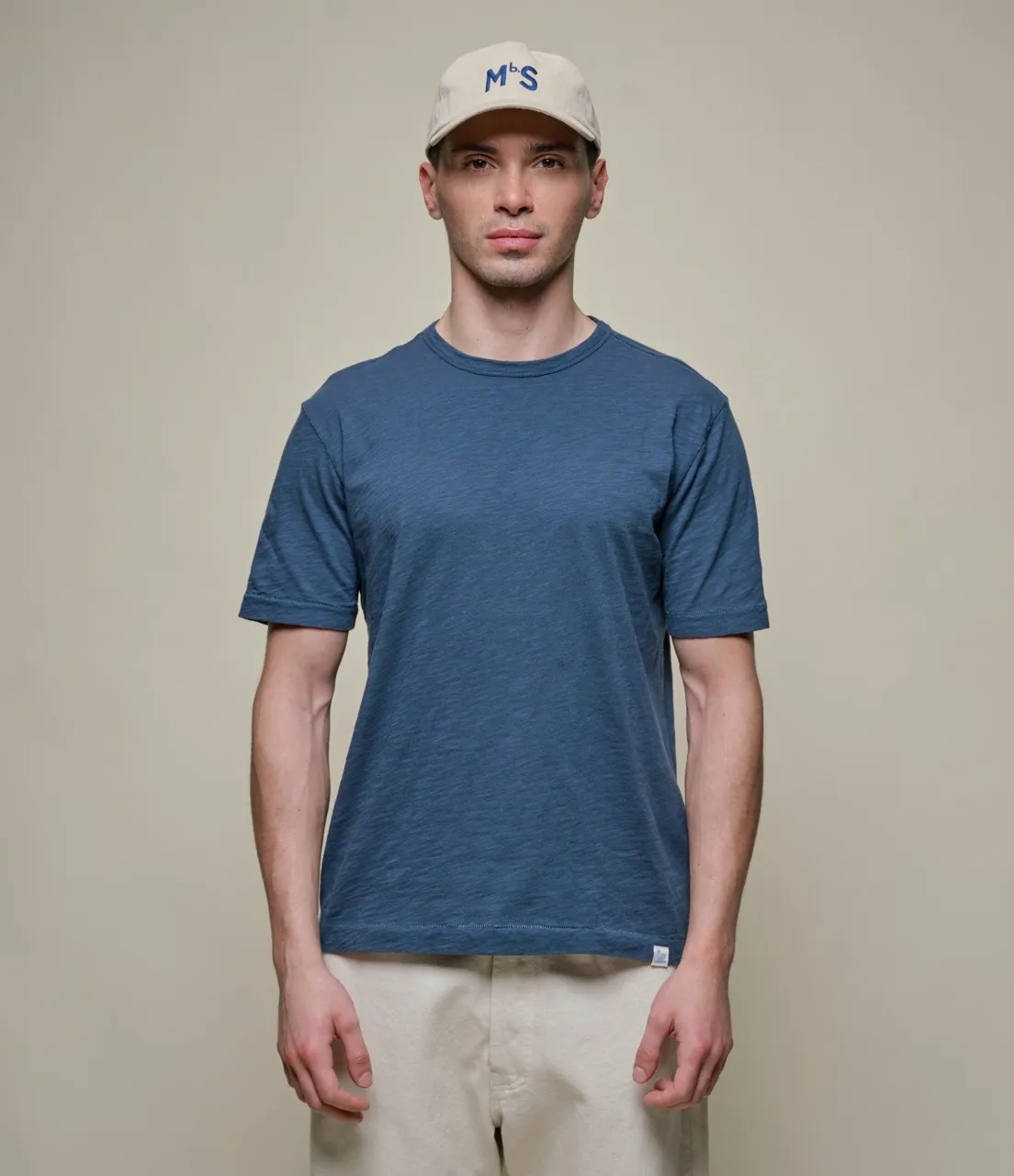 【Merz b. Schwanen】SCT04 Unisex T-shirt Pima Slub Cotton Denim Blue 匹馬棉竹節T 菸藍色 sold by Blue Beach Denim product image thumbnail 2