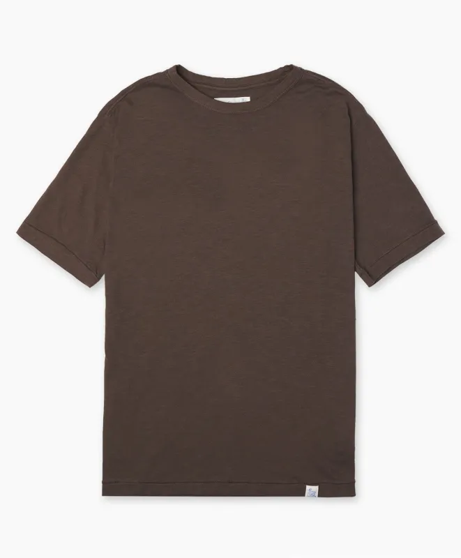 【Merz b. Schwanen】SCT04 Unisex T-shirt Pima Slub Cotton Chocolate 匹馬棉竹節T 咖啡色 sold by Blue Beach Denim