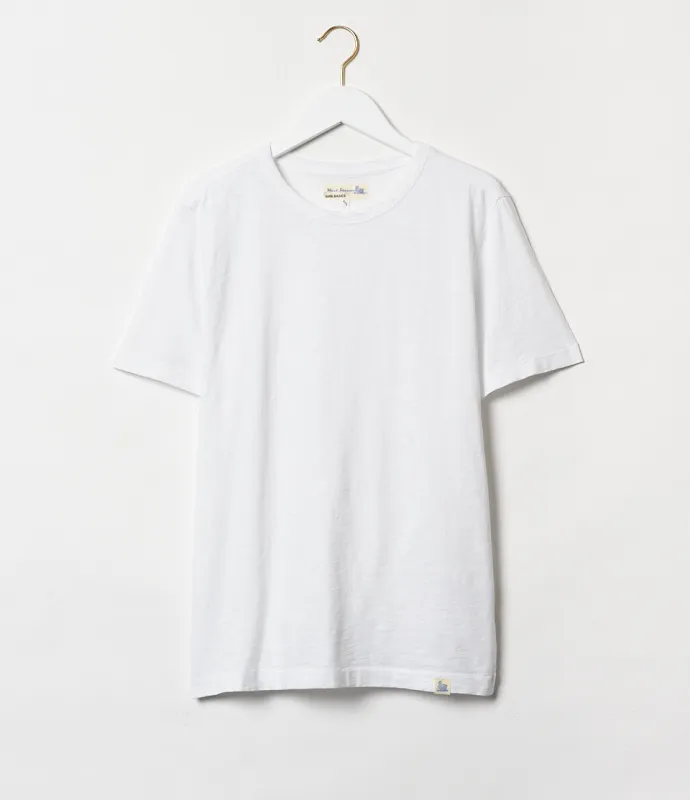 【Merz b. Schwanen】SCT04 Unisex T-shirt Pima Slub Cotton White 匹馬棉竹節T 白色 sold by Blue Beach Denim