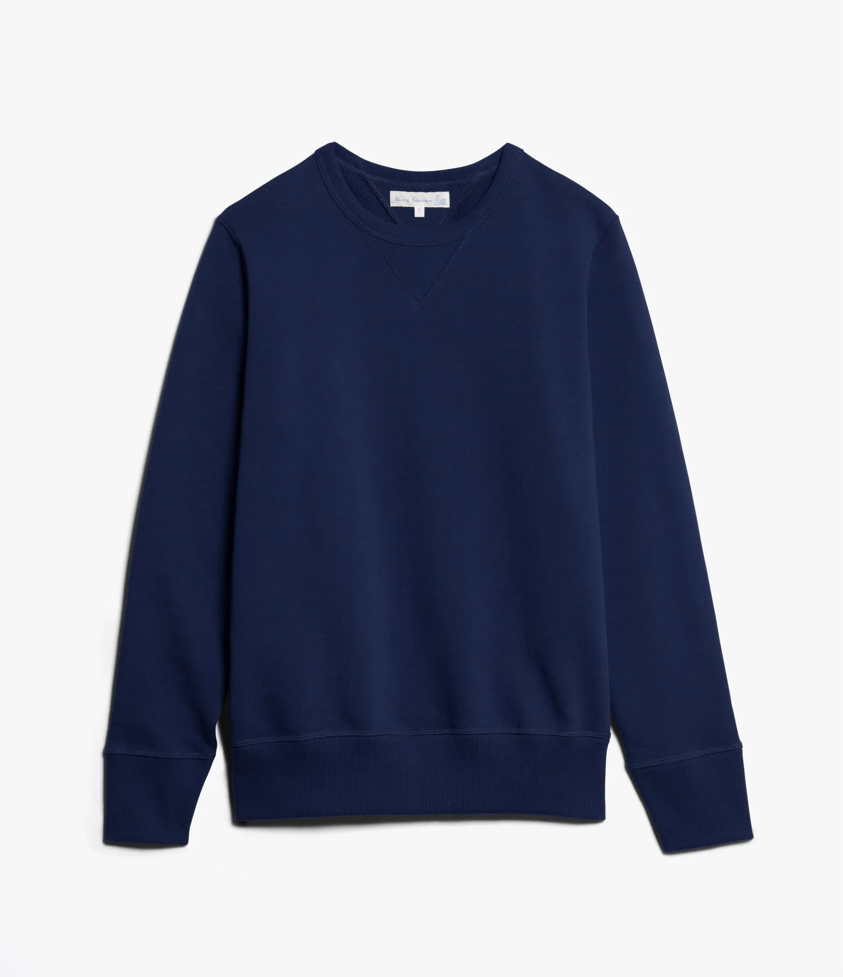 【Merz b. Schwanen】346 Loopwheeled Sweatshirt Ink Blue 墨藍色重磅復古衛衣 sold by Blue Beach Denim